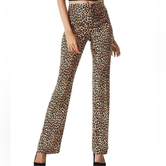 NEW Alice + Olivia Leopard Print High Waist Pants - Picture 4 of 10